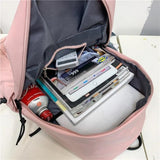 Preppy Style Nylon Backpack Large Capacity Waterproof Travel Rucksack