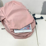Preppy Style Nylon Backpack Large Capacity Waterproof Travel Rucksack
