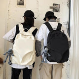 Preppy Style Nylon Backpack Large Capacity Waterproof Travel Rucksack