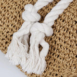 Summer Beach Straw Bag Women Shoulder Rucksack Weaved Backpack