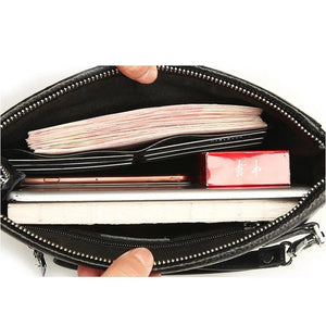 Leather Men's Clutch Wallet Male Purse Handy Bag Carteira Masculina
