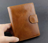 Classic European American Men Leather Wallet