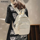 Classic Canvas Backpack for Couples Unisex College Pockets