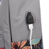 3Pcs/Set Female Backpack Leaf Print Laptop Backpack Travel Bagpack