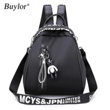 Buylor Women Backpack Waterproof Nylon Zipper School Bag