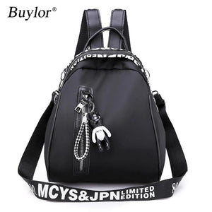 Buylor Women Backpack Waterproof Nylon Zipper School Bag