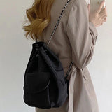 String Backpacks Women Couples Multi-func Chain Bag Solid Students OL Bagpack