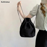 String Backpacks Women Couples Multi-func Chain Bag Solid Students OL Bagpack