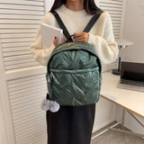 Waterproof School Bags for Students Women Backpack Quilted Cotton Casual Winter