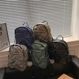 Waterproof School Bags for Students Women Backpack Quilted Cotton Casual Winter