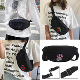 Shoulder Waist Chest Bag with Footprint Pattern