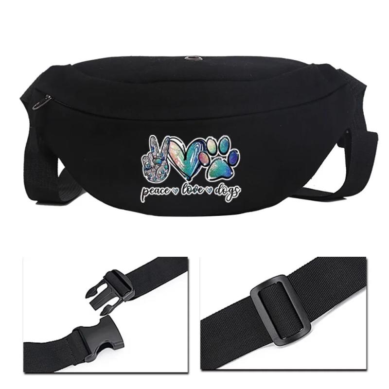 Shoulder Waist Chest Bag with Footprint Pattern