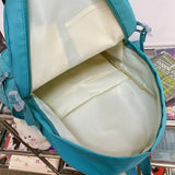 Large-Capacity Women Multi-Pocket Nylon Backpack for Junior High School