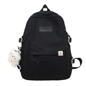 Large-Capacity Women Multi-Pocket Nylon Backpack for Junior High School