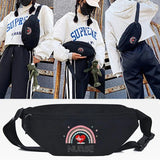 Heart Print Waist Bag Women Crossbody Men Shoulder