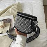 Women's Personalized Waist Bag with Drill Decoration