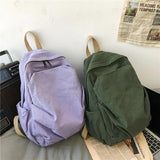 Canvas Large Capacity Backpack Preppy College Style All-match Vintage