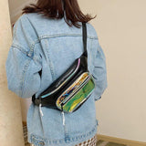 Laser Chest Bag Women's Sports Small Crossbody Bag