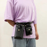 Punk Waist Bag for Women - Motorcycle Mobile Phone Belt Bag
