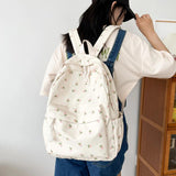 Floral Printed Backpack for Women Travel Flower Large Capacity Student Girls