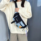 Unisex Retro Waist Pack Hong Kong Style Student Bag