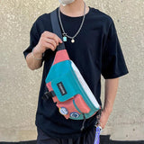 Unisex Retro Waist Pack Hong Kong Style Student Bag