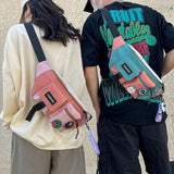 Unisex Retro Waist Pack Hong Kong Style Student Bag