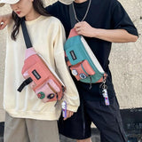 Unisex Retro Waist Pack Hong Kong Style Student Bag