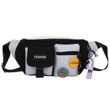 Unisex Retro Waist Pack Hong Kong Style Student Bag