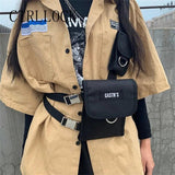 Techwear Letters Label Adjustable Waist Bag