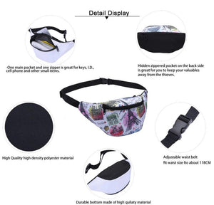 Striped Sports Waist Bag Lumbar Pack Lady Shoulder Bag Crossbody Bag Pouch