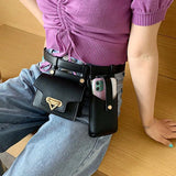 Two-piece Waist Bag High PU Belt Messenger Mobile Phone Bag Shoulder Bag