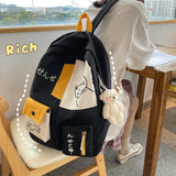 Cat Printing School Backpack Large Capacity Waterproof Bags