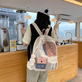 Cat Printing School Backpack Large Capacity Waterproof Bags
