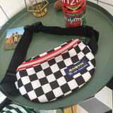 Checkerboard Lattice Street Style Pocket Pouch