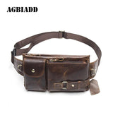 Leather Waist Bag Men'S Leather Men Waist Bag Heuptas Belt Bag Bolso De Cintura