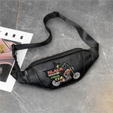 Women Chest Pack Sling Crossbody Bag PU Leather Waist Small Messenger Bag