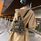 Leopard Mini Backpack: High Nylon Shoulder Bag for Teenage Girls
