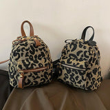 Leopard Mini Backpack: High Nylon Shoulder Bag for Teenage Girls