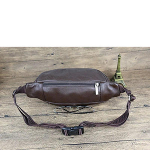 Men Leather Purse Waist Bag Chest Bag Messenger Bag