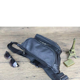 Men Leather Purse Waist Bag Chest Bag Messenger Bag