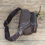 Men Leather Purse Waist Bag Chest Bag Messenger Bag