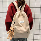 High School Students Corduroy Backpack Large Capacity All-Match