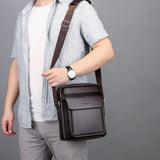 PU Men's Shoulder Bag Business Casual Messenger Briefcase