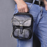 Leather Male Casual Waist Belt Satchel Shoulder Bag 2074