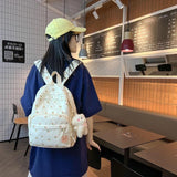 Floral Women Backpack Ins Style School Student Book Bag