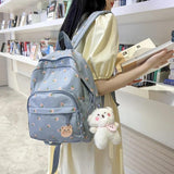Floral Women Backpack Ins Style School Student Book Bag