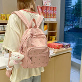 Floral Women Backpack Ins Style School Student Book Bag