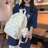 Floral Women Backpack Ins Style School Student Book Bag