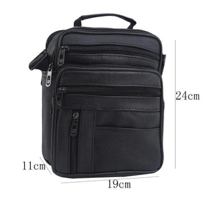 Men's Leather Shoulder Messenger Bag Cross-body Satchel